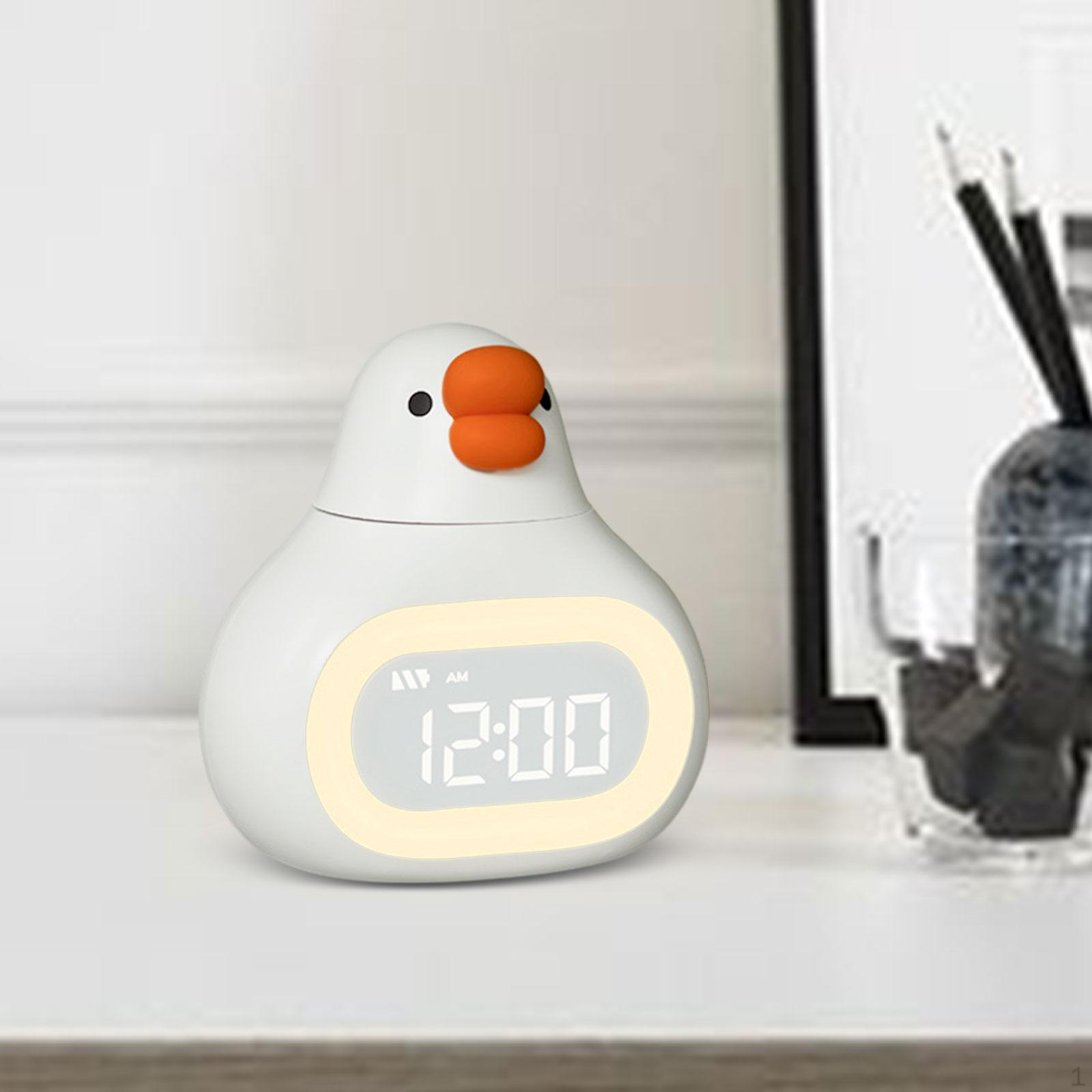 

Цифровой будильник с героями мультфильмов, прикроватные часы с регулируемой яркостью, двойная настройка, тренировка сна белый