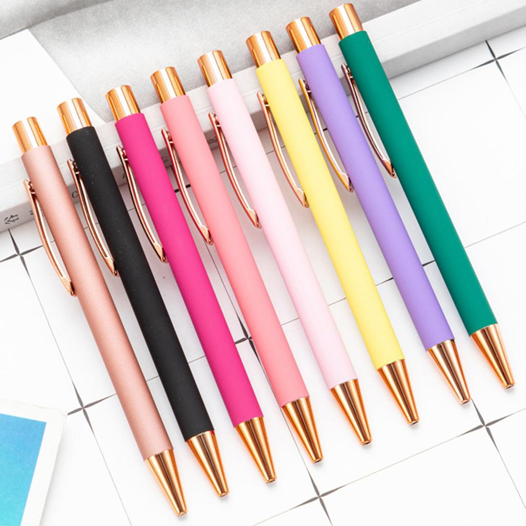 Retractable Ballpoint Pen 1.0mm Writing Pen Metal Ballpoint Pen Black Ink Stationery Pen for Student Teacher