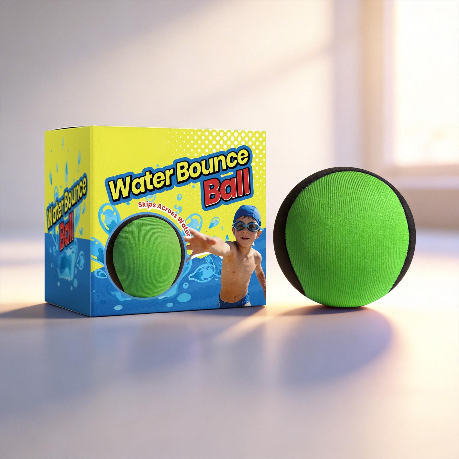 

Water Bounce Ball for Pool and Outdoor Use Soft Durable Material Designed to Skip Across Water Surface for Recreational Activities One Size зелёный