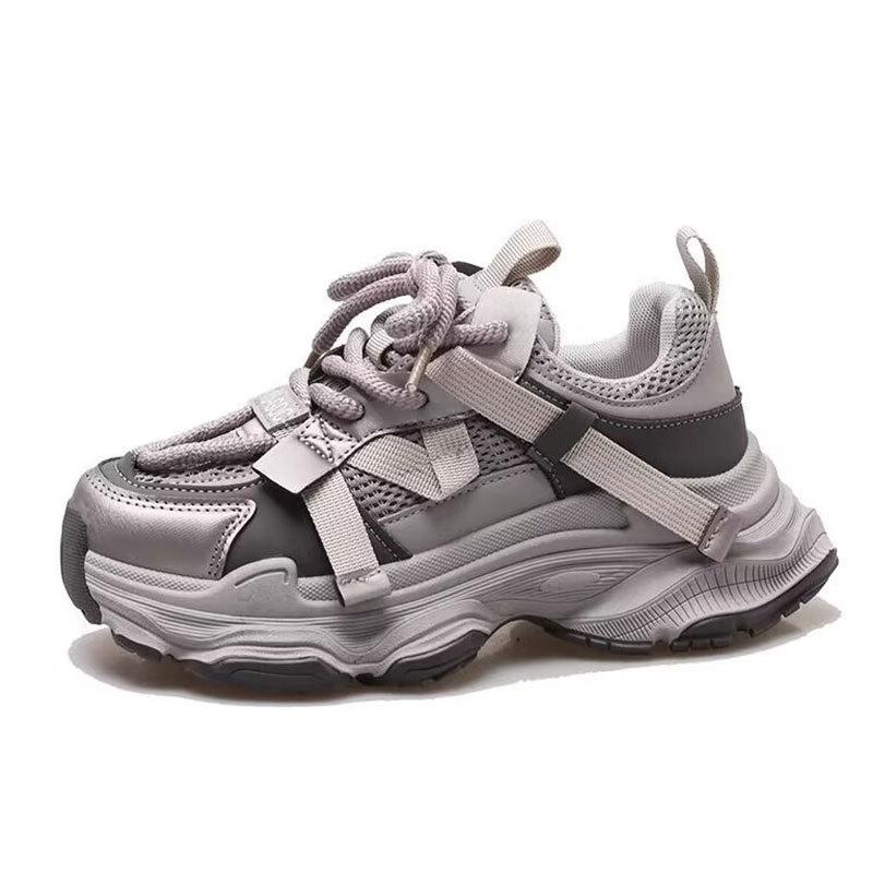 Mesh Dad Shoes  Platform Muffin Autumn New Versatile Small Height Increase Casual  Shoes