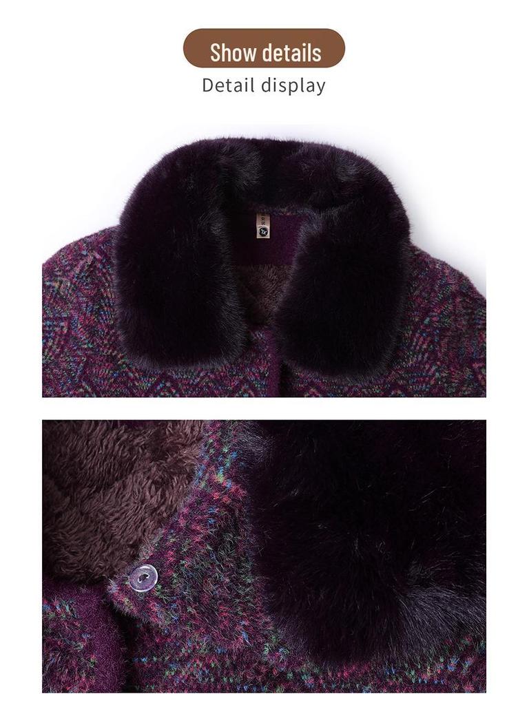 Grandma Winter Cotton Jacket: Thickened Coat for Middle-Aged To Elderly Women