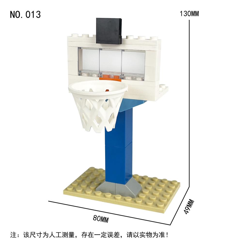 Set da Pallacanestro Blocchi da Costruzione Canestro da Pallacanestro Base per Campo da Pallacanestro Giocattolo a Particelle Piccole Sacchetto