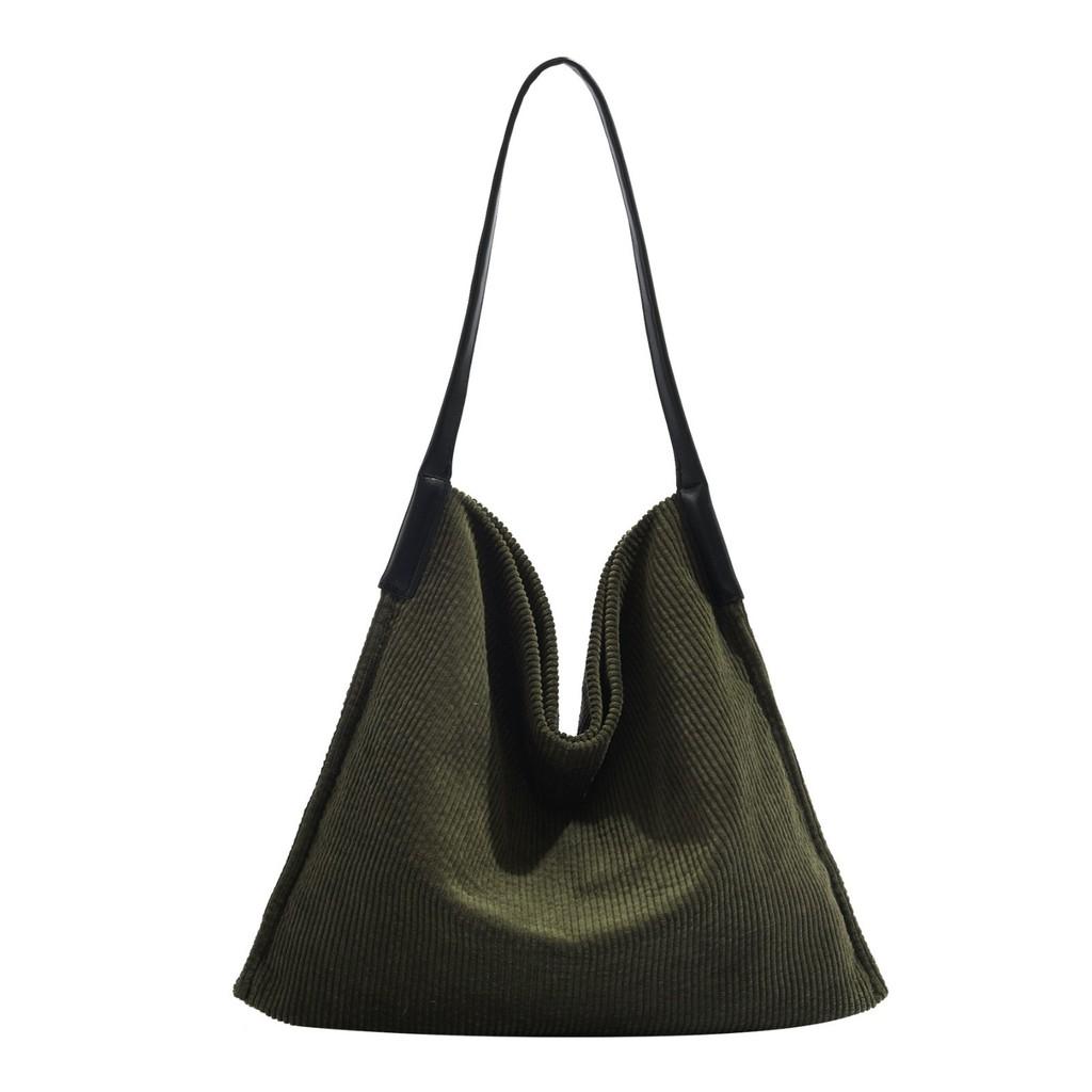 Ielgy Autumn Winter Corduroy Large Capacity Tote Bag