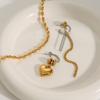 Youthway New Design Trendy Stainless Steel Gold& Color Smooth Heart Chain Tassel Earrings Anti Allergic Women Jewelry