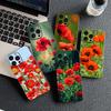 Cover for Apple iPhone 12 13 Pro XS Max Mini ProMax X XR Air 13Pro Casing Phone Case Red P-Poppys Flower Bloom Elegant