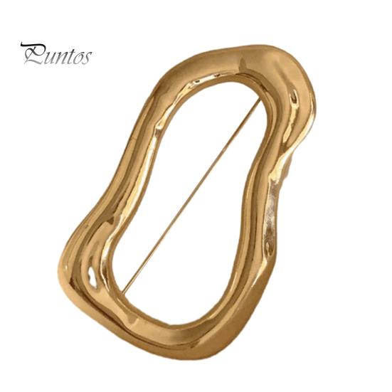 Metal Brooch with Safety Pin, Abstract Irregular Outline Lapel Lightweight Pin Versatile Accessory for Collar Cuffs Bags Gift Placket