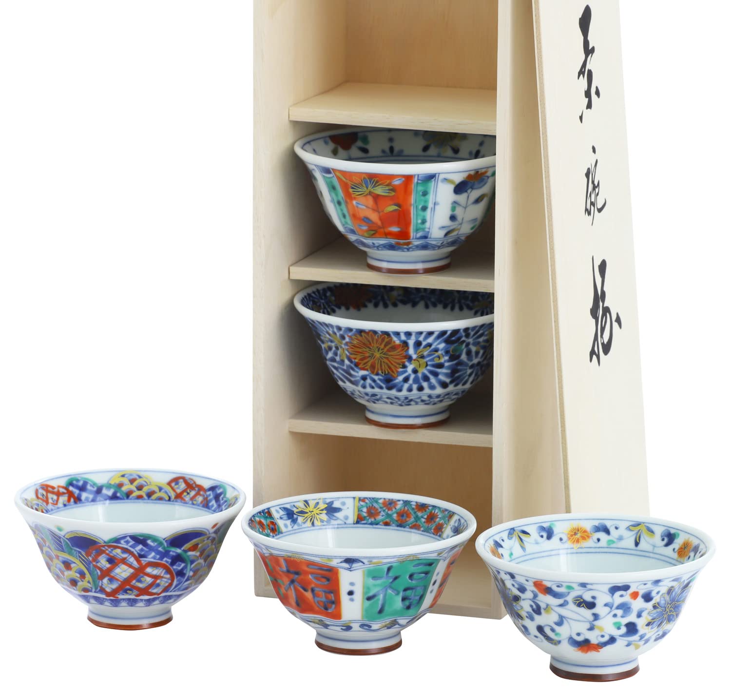 

Ceramic Ai Ancient Romance Rice Bowl Set Style 41023 Ko-Imari Size Approx. 11.5 H6.4