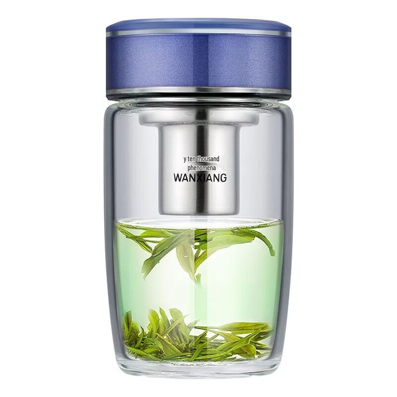 WANXIANG Portable Single-Layer Glass Water Bottle with Filter