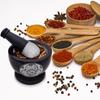 Divit Shilp Mortar and Pestle, Natural Stone Grinder for Spices, Pastes, Herbs, Seasoning etc. (Black with Engraving)