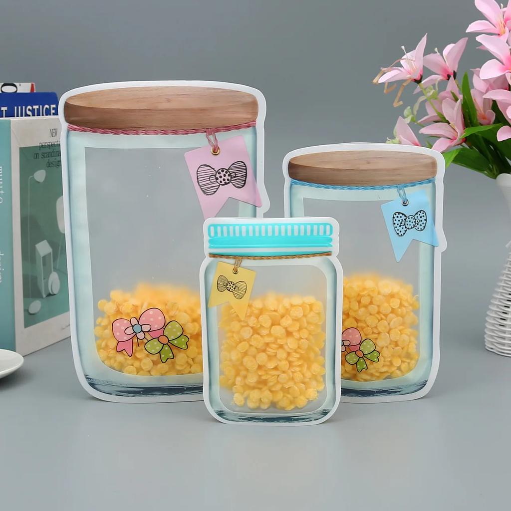 5PCS/set Travel Food Candy Ziplock Bags Portable Reusable Bottles Bags Seal Food Container Food Snack Zipper Bags wholesale