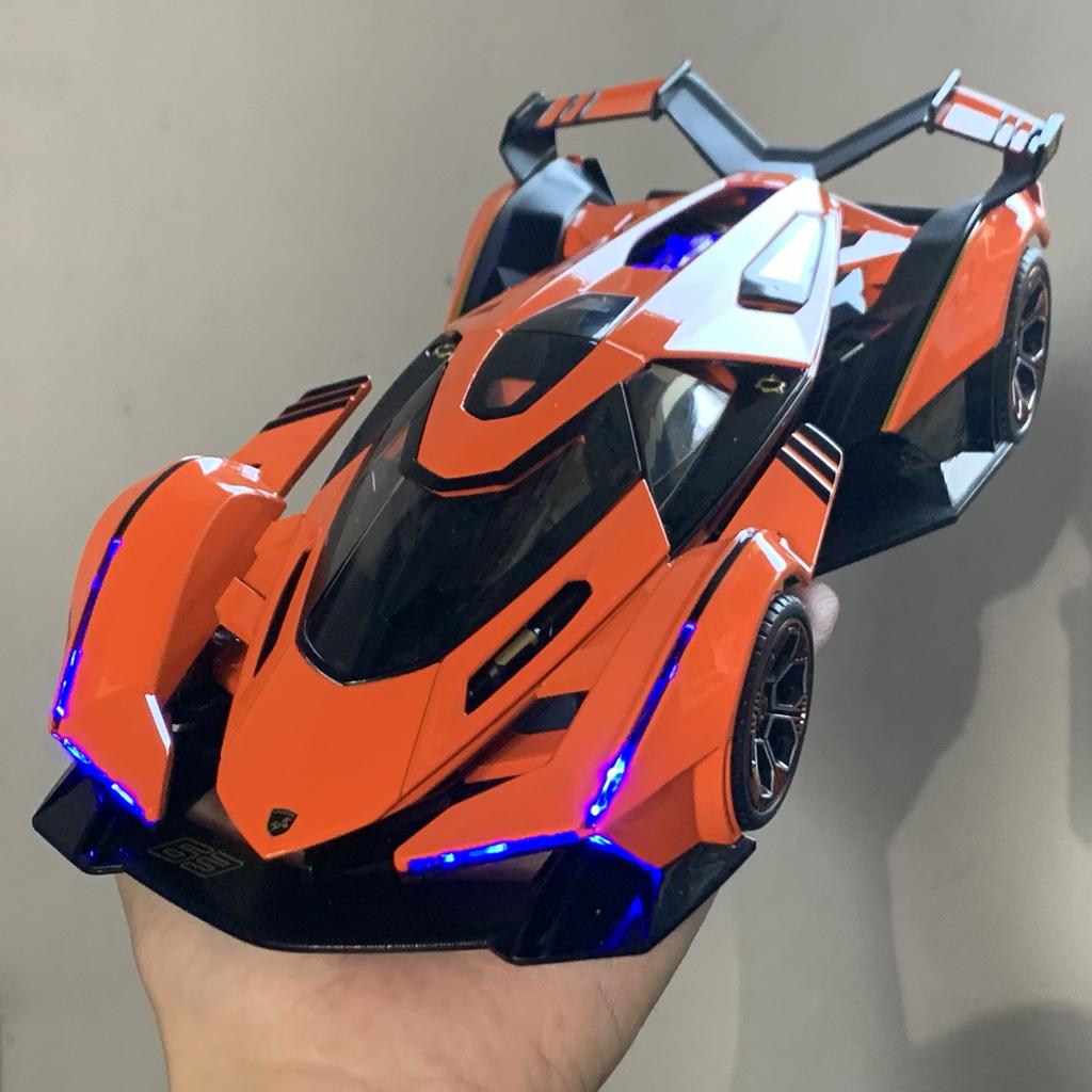 1/18 Lamborghini Vision Gran Turismo V12 GT Diecast Alloy Children's Toy Car Holiday Present High Simulation Collectibles Home Interior Gift