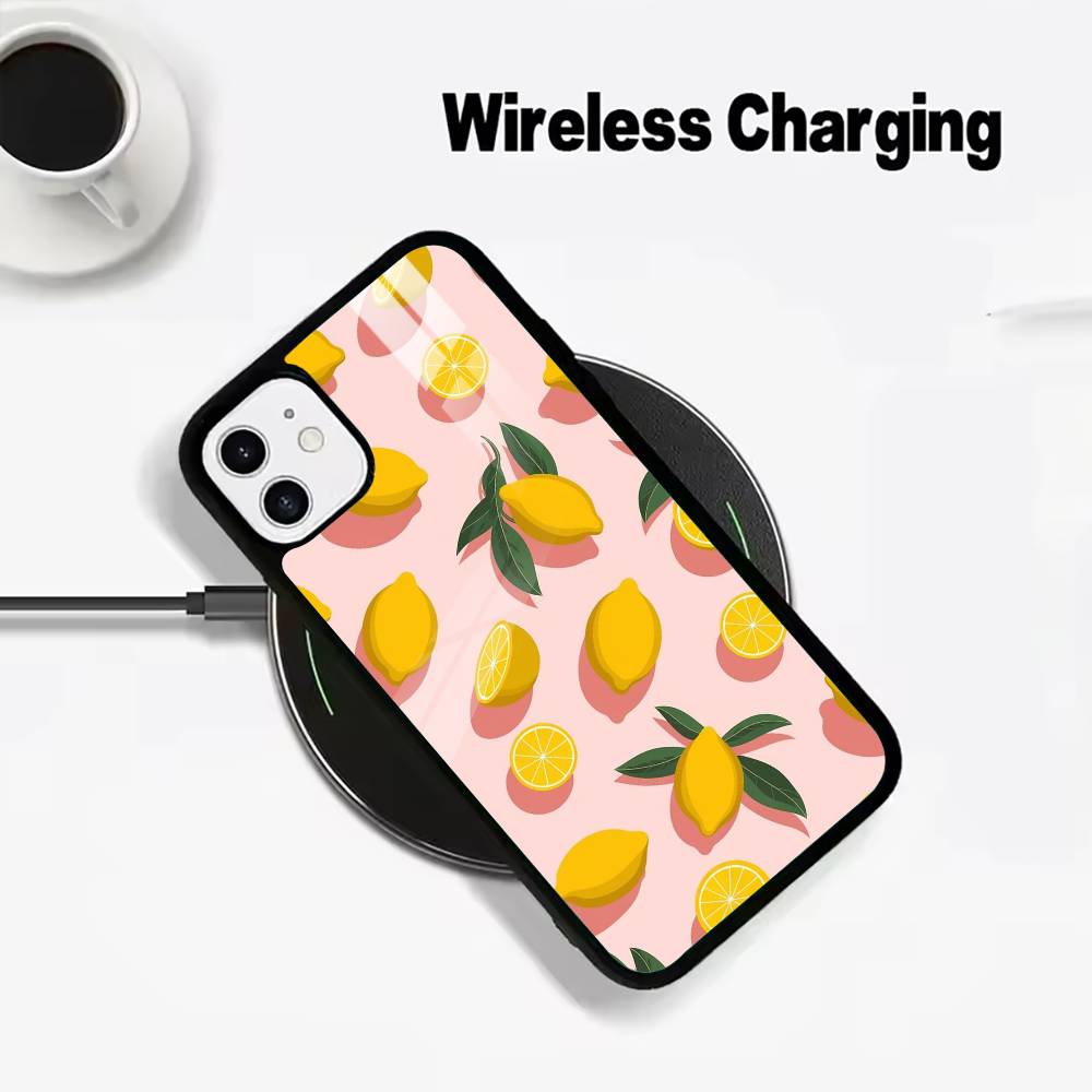 

S-Seaside scenario Wine Lemon Wireless charging phone case compatible with iPhone 17/16/15/14/13/12/11 iphone16E