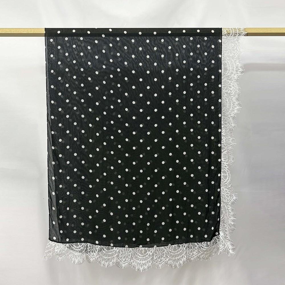 Modal Turban Head Scarf Polka Dot Print Long Turban Scarf Fashion Muslim Hijab Scarf Women Ramadan