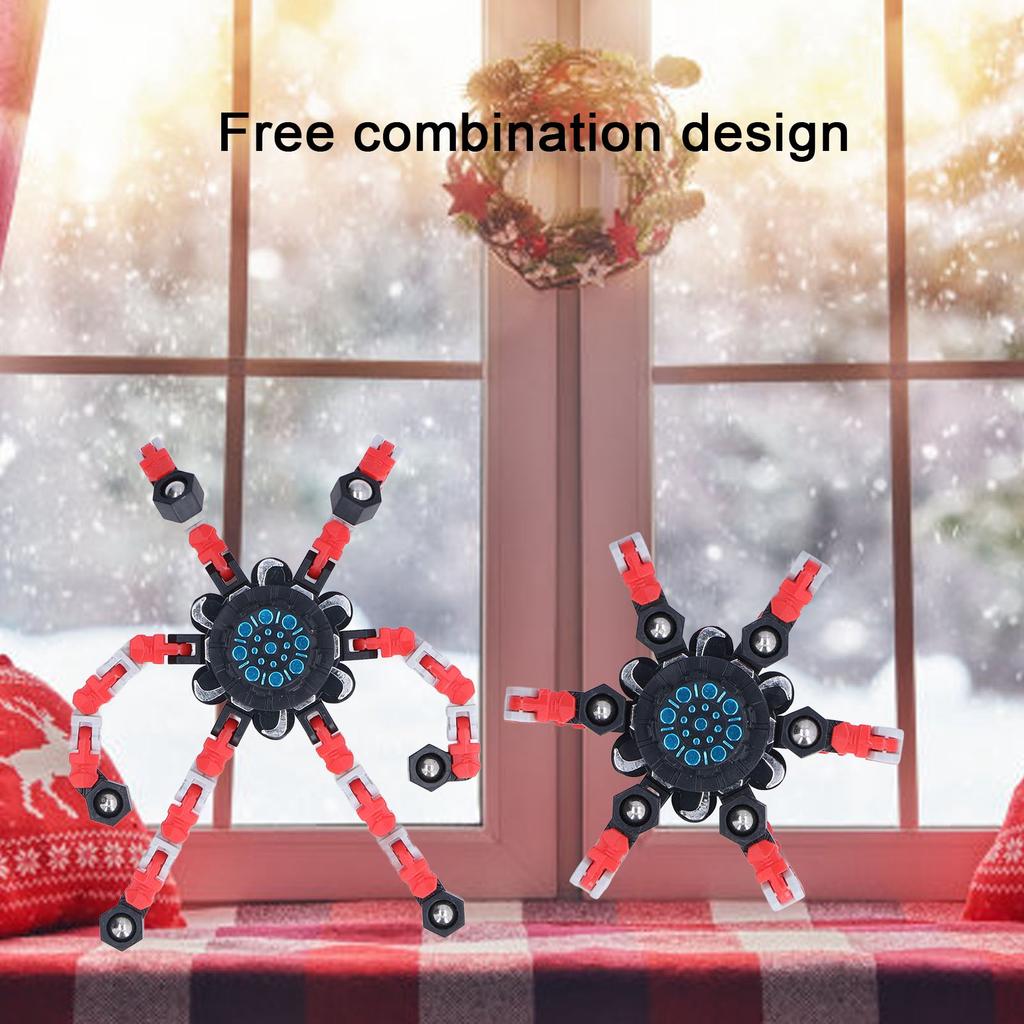 DIY Transformable Fingertip Toy Twisted Deformed Mechanical Stress Relief Toy for Kids AdultsRed