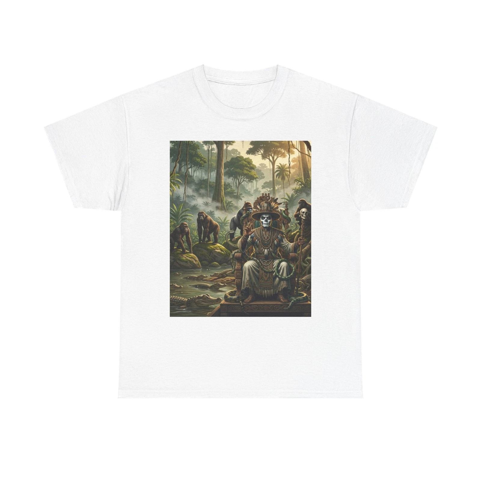 Jungle Expedition Scene T-Shirt | Vintage Tropical Illustration 1 XL