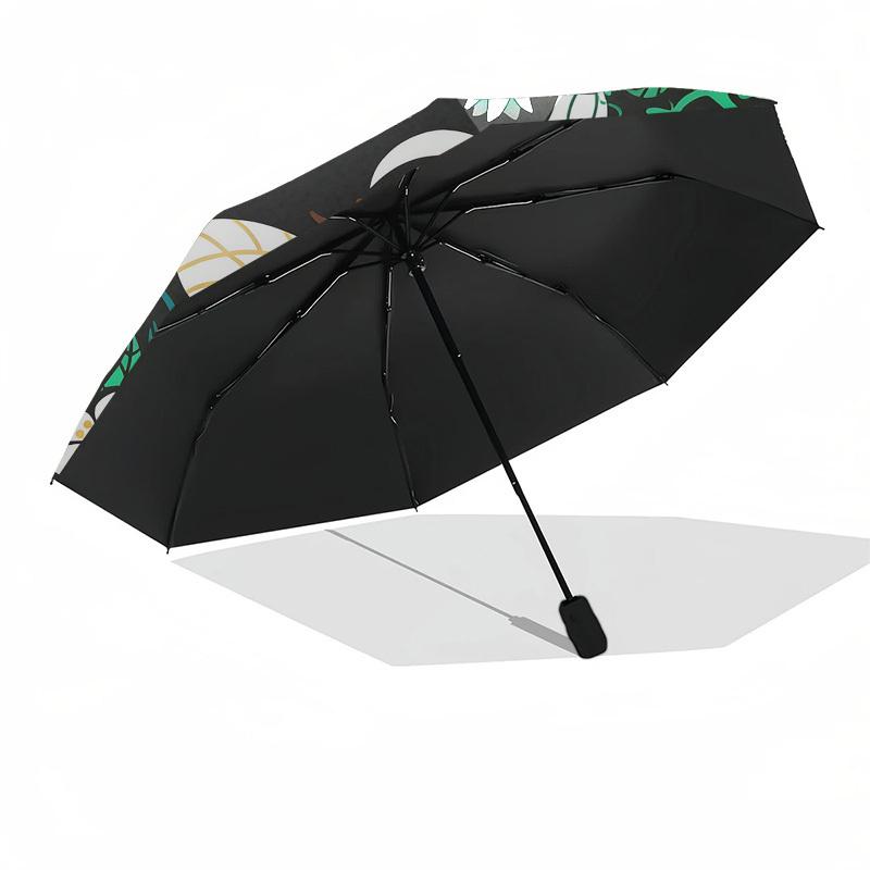 1pc Bee Flowers Automatic Folding Umbrella, Heavy Duty 8 Rib Iron Frame,  Suitable for Travel, Daily Use, Birthday, Decor Gift  26
