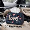 1pc, 2d Flat Printing, Tissue Box Heart Decoration Pattern Printed Tissue Box, Suitable for Napkin Storage In Cars, Kitchens, and Restaurants, Home De