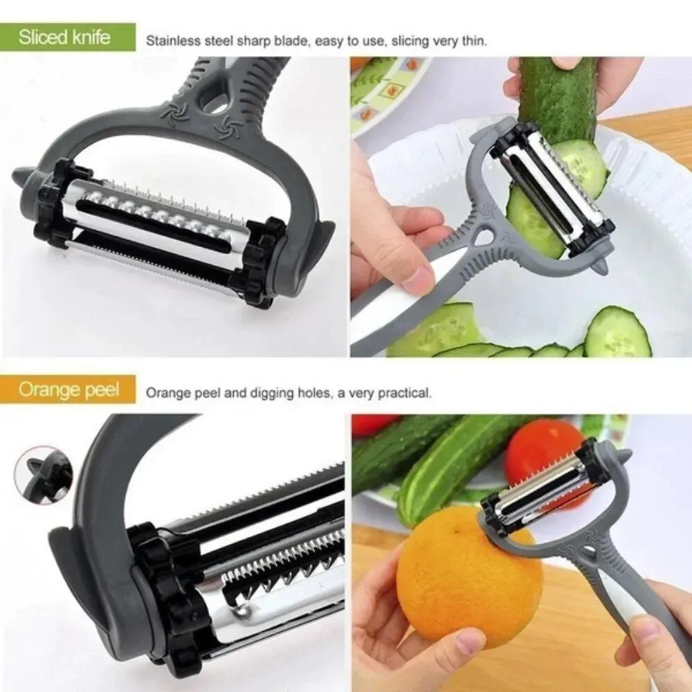 1PC New Multifunctional 360 Degree Rotary Peeler Kitchen Tool 3 In 1 Rotary Fruit Vegetable Carrot Potato Peeler Cutter Slicer