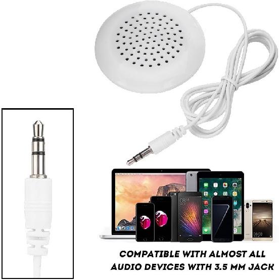 Zerone Pillow Speaker, 3.5mm Mini Under Pillow Speaker for MP3 Phone Portable CD - White