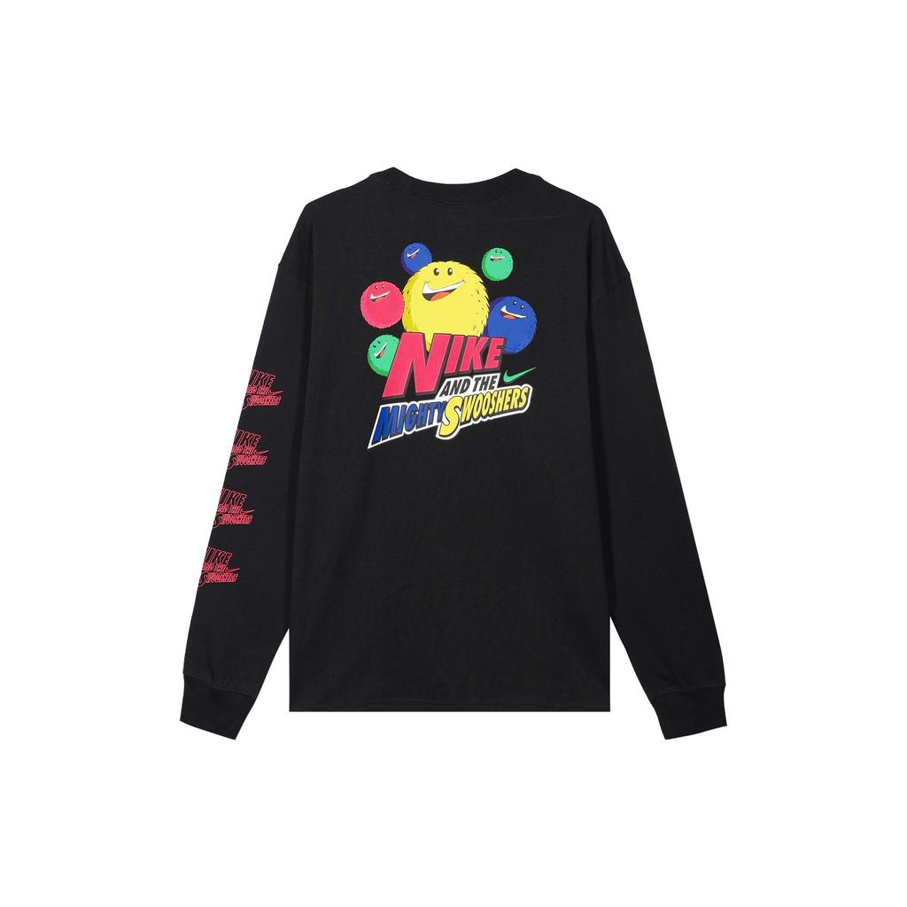 Nike Sportswear Graphic Print Long Sleeve T-Shirt Men Tops Black DM7916-010