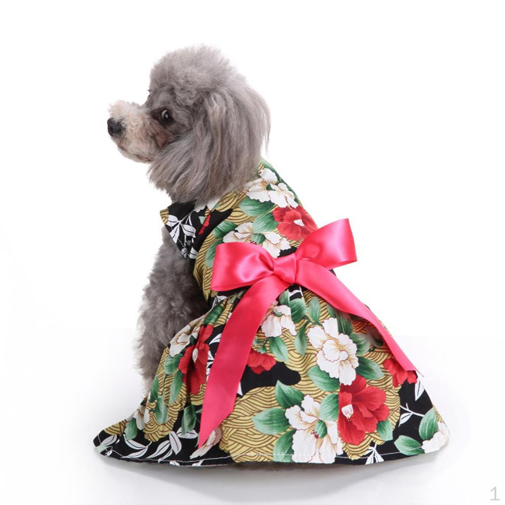 

dog and cat Bowknot Dress Skirt Princess Clothes Puppy Birthday Gift Flower S