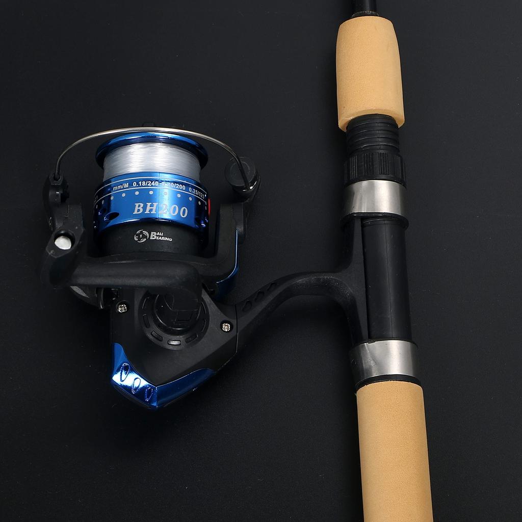VILTAGE Fishing Rod Set Spinning 100cm Line Rod Case Nylon Line Included [Compact Rod, Reel] Rod, Included, Included, (Blue)