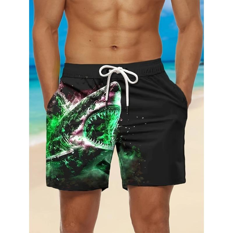 Men s Beach Shorts Digital Printed Short Sleeve Fashion Shorts M