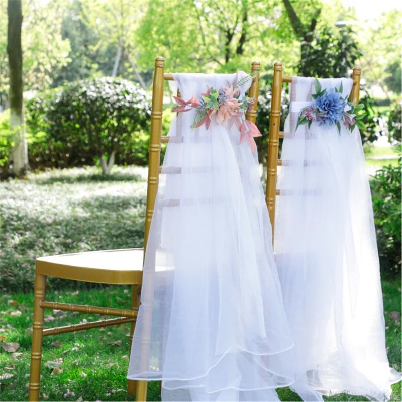 Wedding Chair Back Artificial Flower Arrangement for Wedding Reception Wedding Ceremony Engagement Decors