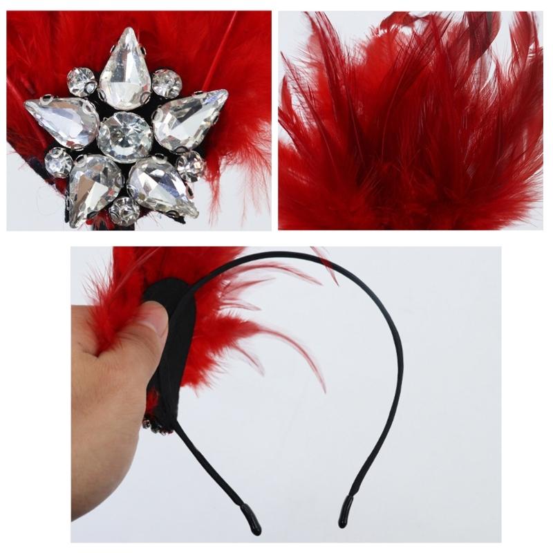Cocktails Party Accessories Headband Cosplay Costume Flapper Women Music Festival Feathered Hairband Carnivals Headdress