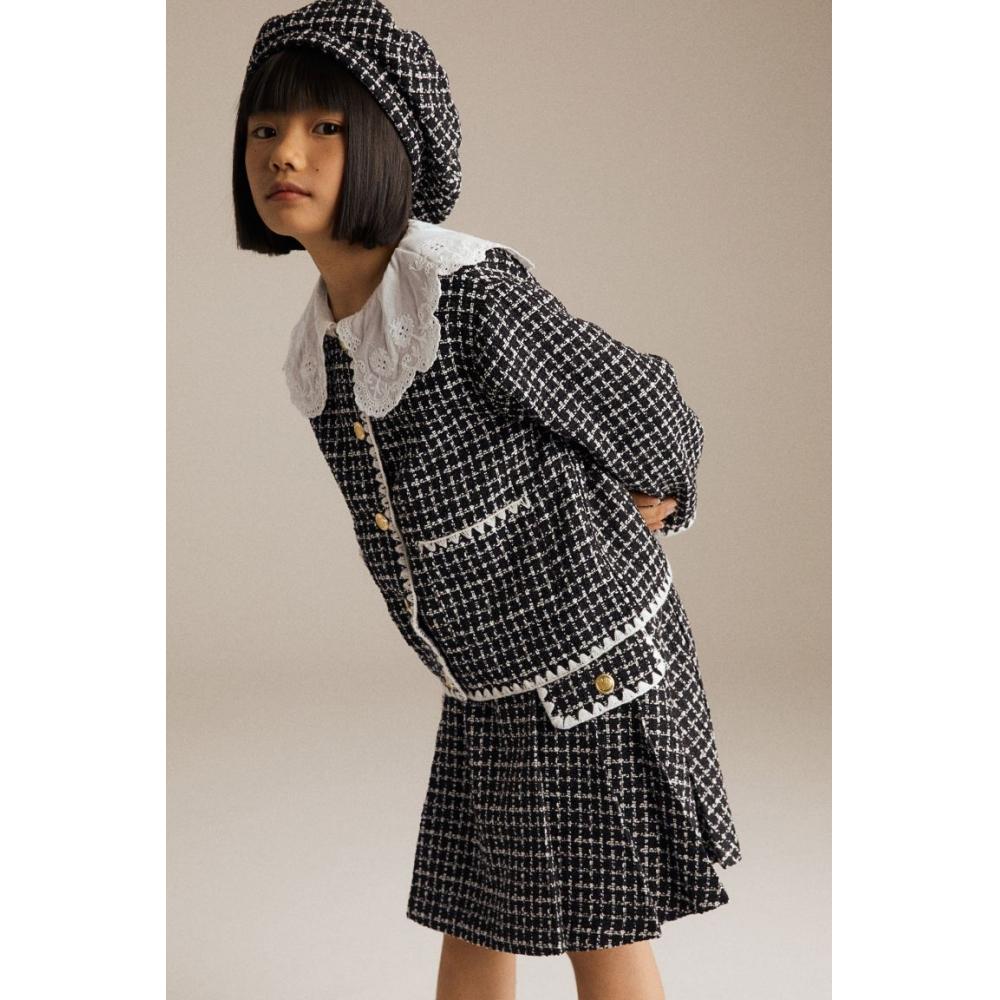 

Куртка с воротником HM, черная клетка