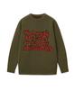 STANDARDERROR 87-Stan191 Art Lettering Oversized Jacquard Knit Khaki