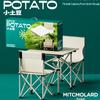 Mitcmolard Small Potato Portable Folding Table and Chair 3-piece Set