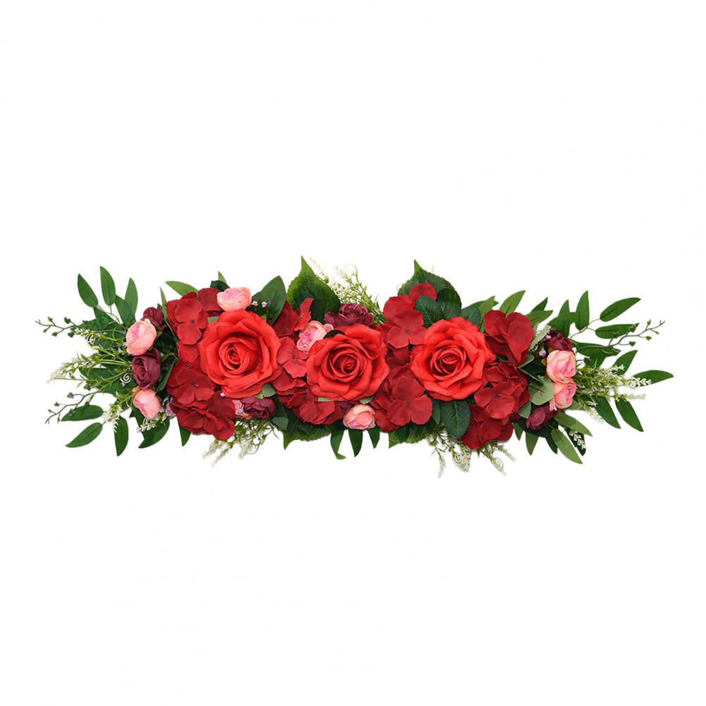 Artificial Flower Simulation Flower Rose Arrangement Wedding Chair Back Flower Table Flowers Strip Weeding Flowers Decoration