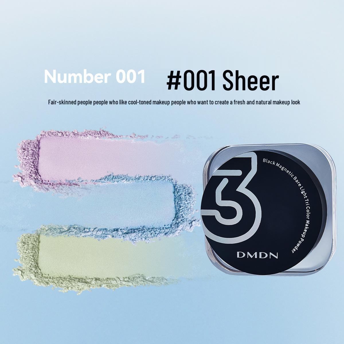 

DMDN Black Magnetic Nude Light 3-Color Matte Setting Powder: Oil-Control, Lightweight, Long-Lasting, Waterproof, Non-Transfer, Fine Texture 0225. 15g