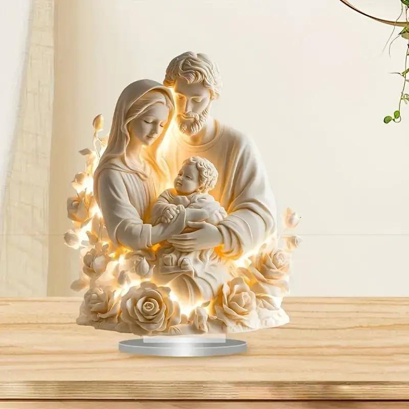 

2026 Новий Різдвяний Вертеп Сцена Народження Ісуса Різдвяча Настільна Центральна Композиція Аксесуар 2D Плоский Акрил Для Домашнього Офісного Декору Вечірня Прикраса