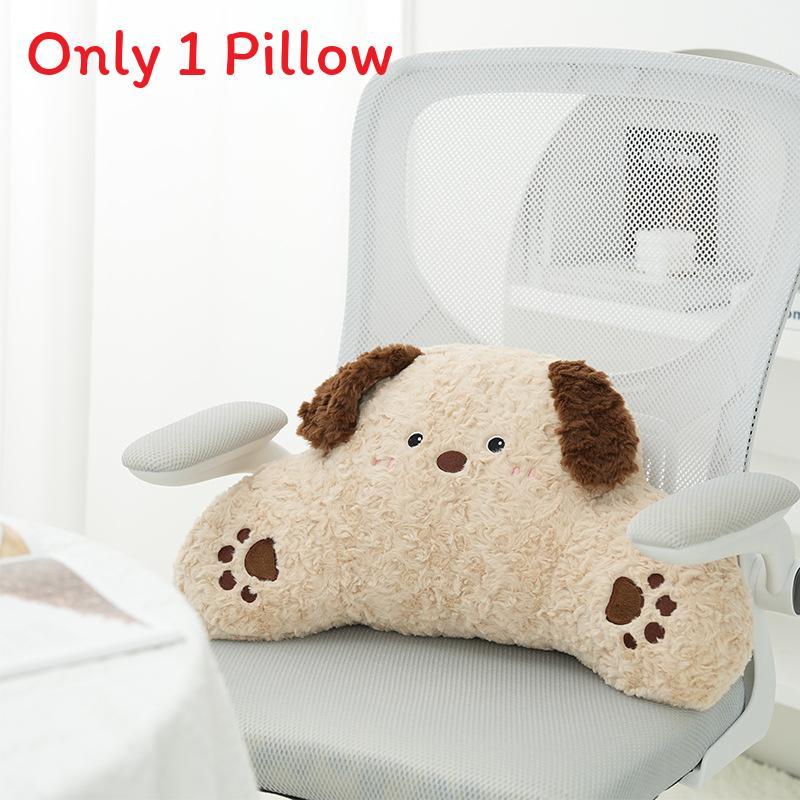 Cartoon Dog Cushion Plush Soft Office Lumbar Pillow For Relaxing Lounge Decor
