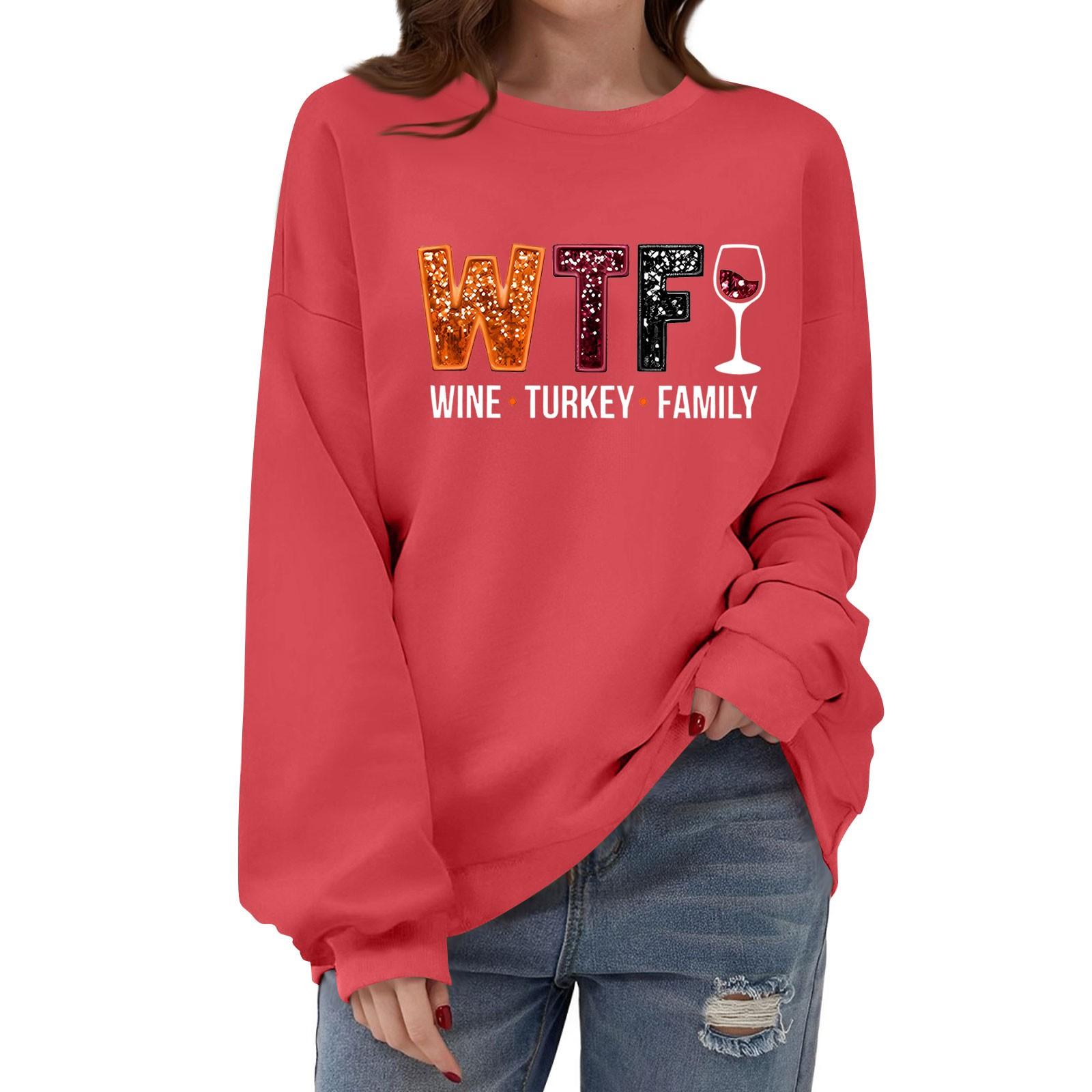 

Женская толстовка с круглым вырезом и длинными рукавами, с принтом ко Дню благодарения L