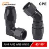 Black 45 Degree 90 Degree Aluminum AN4 AN6 AN8 AN10 Forged Type Swivel Hose End Fitting Adapter For Car CPE Oil Cooler Fuel Line