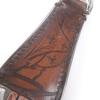 Great BERLUTI Full Scrit Calligraphy Shoehorn Keyring Silver brown leather Used