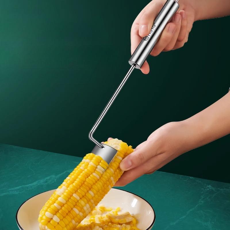Corn Threshing Tools Kitchen Creative Thickened Stainless Steel Corn Stripper Home Quick Corn Husking Manual Threshing Spatula