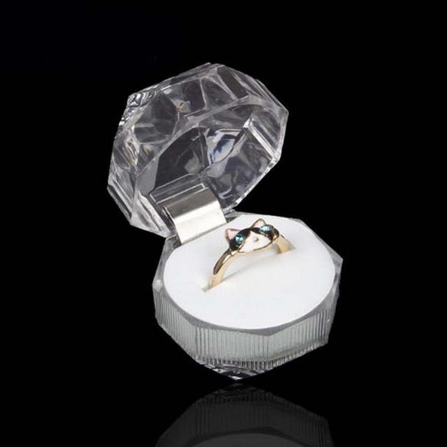 20 Pcs Sale Jewelry Packaging Box Ring Earring Cases Acrylic Transparent Wedding Packaging Woman Jewelry Box Cheap Wholesale