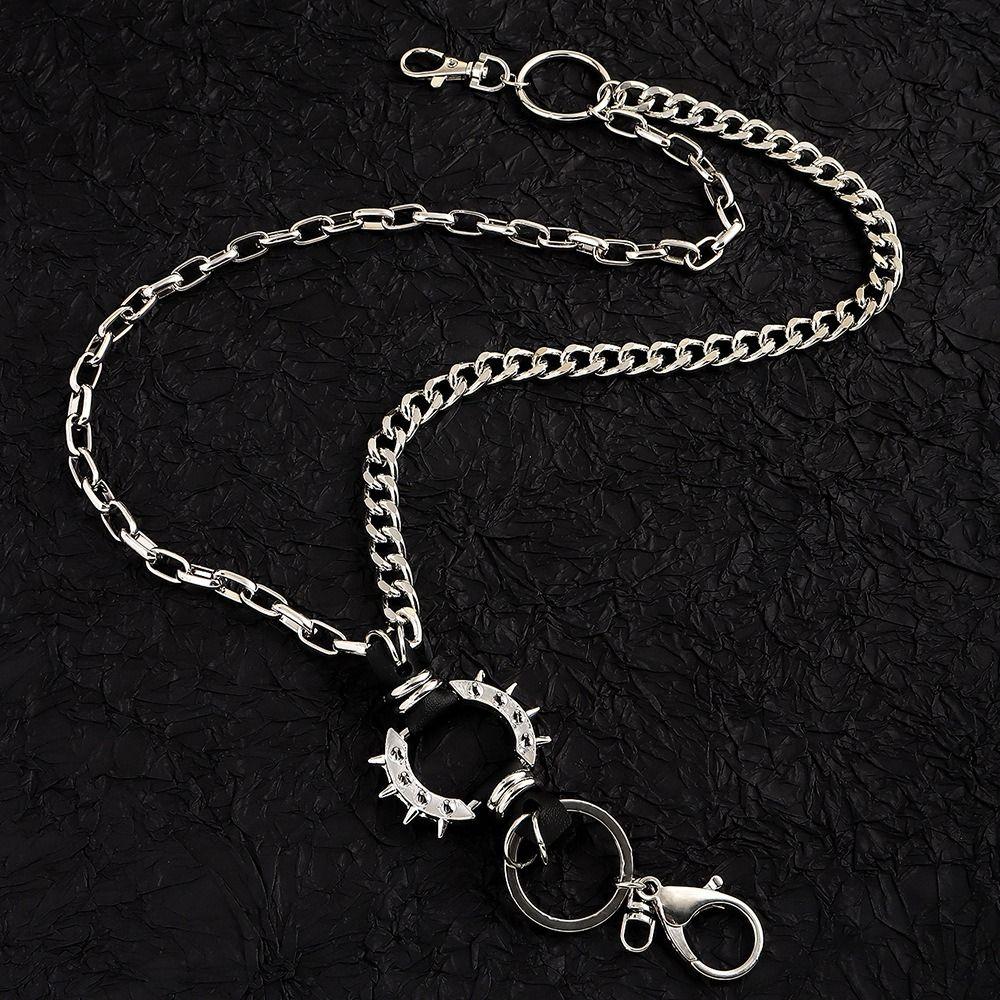 Lanț hiphop în talie în straturi, pantaloni, brelocuri gotice, lanț pentru pantaloni retro, pentru Egirl eBoy