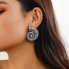 Salircon Gothic Creative Design Metal Conch Stud Earrings Punk Aesthetics Gold Color Earrings Women's Summer Beach Jewelry Gift