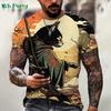 Summer Round Neck Funny Animal Samurai Cat Pattern 3D Print Top Fashionable Casual Short Sleeved Men's T-shirts