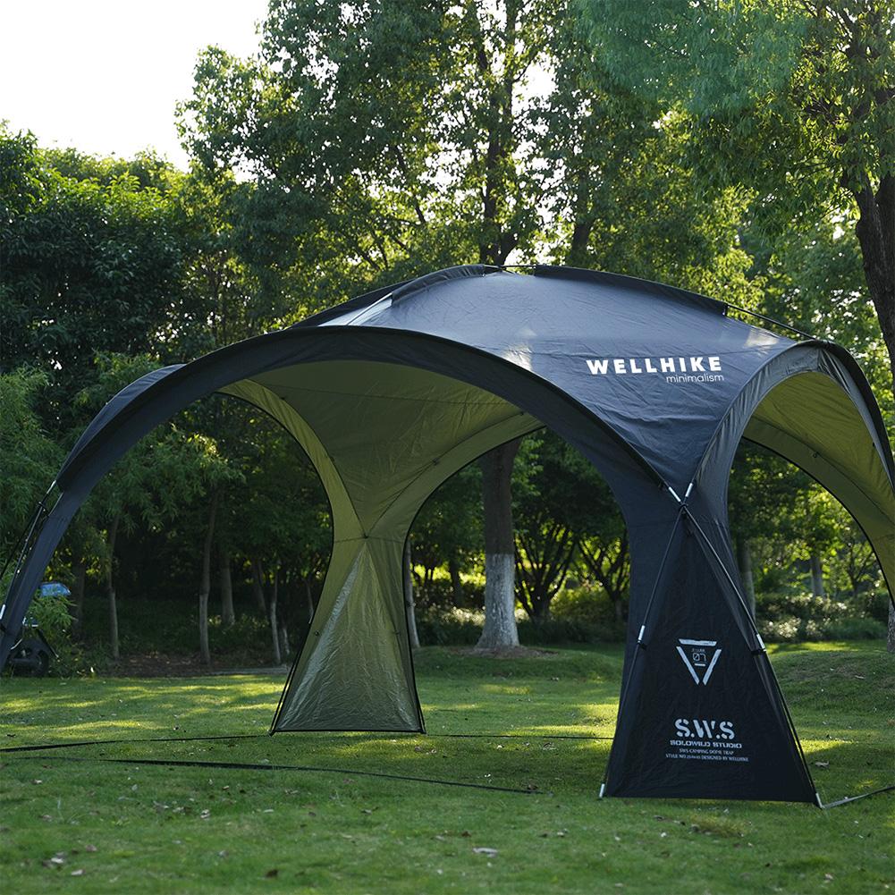 Silver Coated Sunshade Canopy UV Resistant Camping Dome Tent PU3000MM Waterproof for Outdoor Backyard BBQ