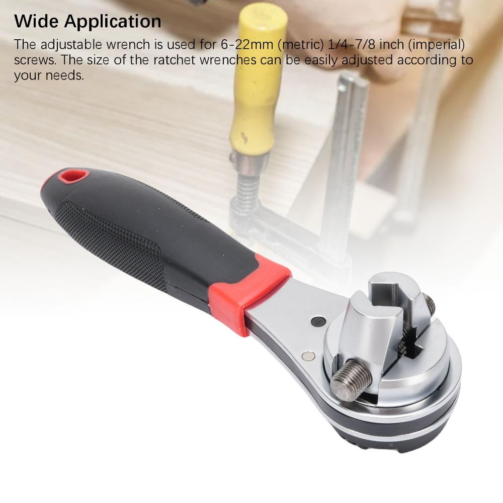 Anti Slip Handle Adjustable Ratchet Wrench 6-22mm Jaw Multifunctional Ratchet Wrench Car Repair
