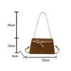 Yogodlns Retro Suede One Shoulder Bags for Women Early Autumn Square Frosted Solid Zipper Crossbody Bag Versatile Commute Handbags