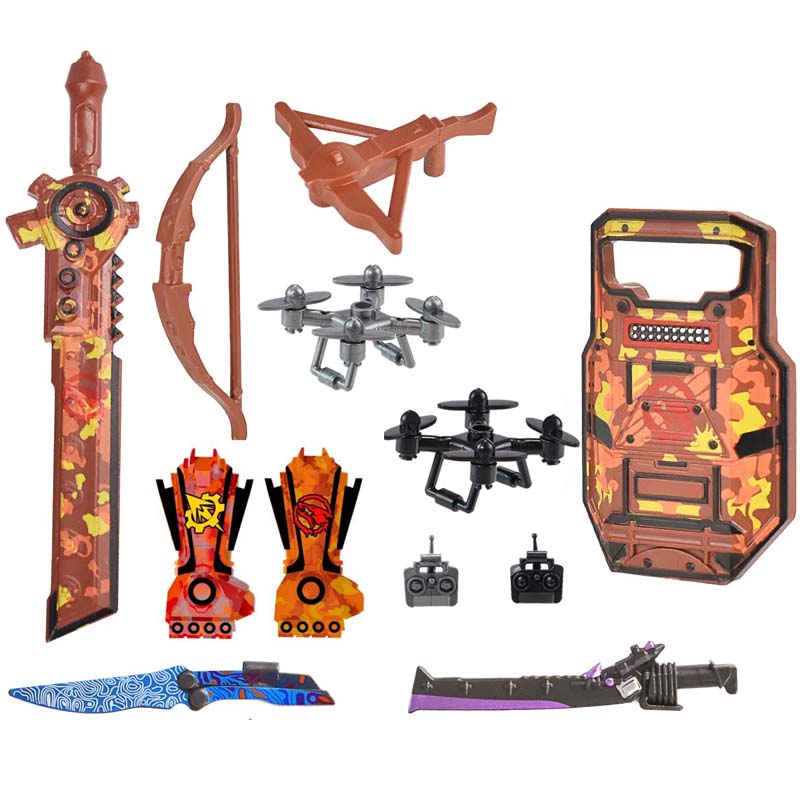 MOC Figure Accessory Building Block Game character Weapons Set Black Eagle Boxing Gloves Armor Shield Dart Machete Brick Toy N22