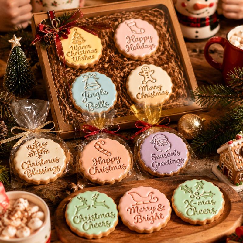 Christmas Linzer Cookie Cutter Multiple Patterns Non-Toxic for Home Winter Holiday Baking DIY Gift Treat Making