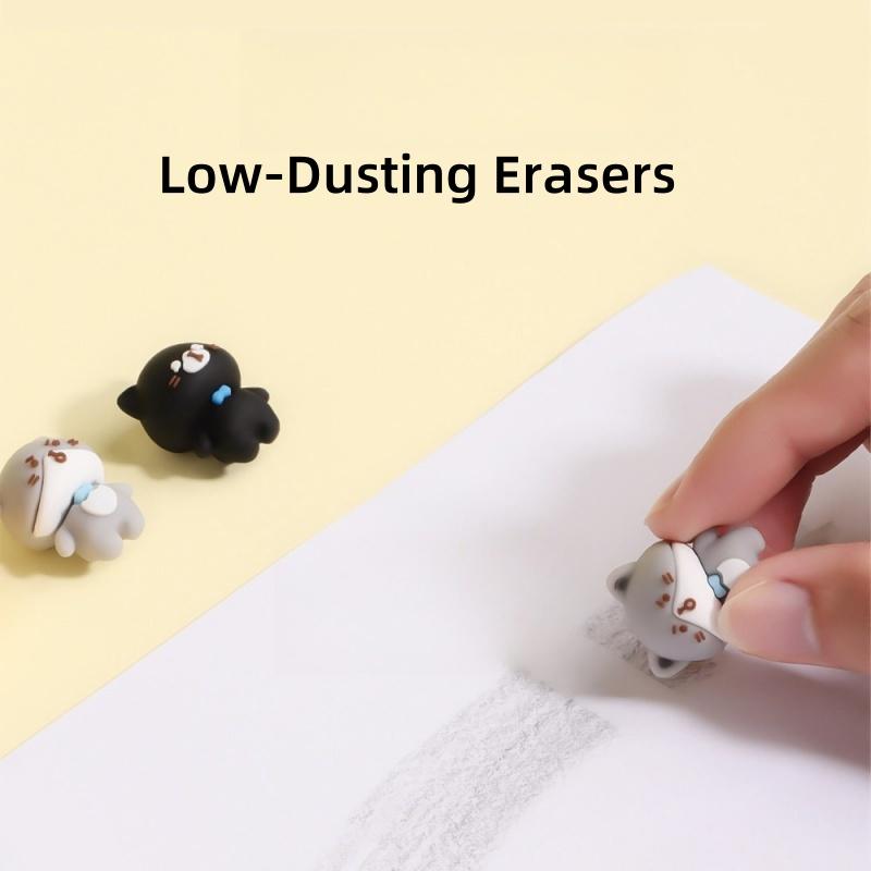 3 szt. Gumka do ścierania Cats Diary w rozmiarze mini, z kreskówkowym wzorem, mniej kurzu, narzędzia do czyszczenia PVC do ołówków, biur, szkół, studentów